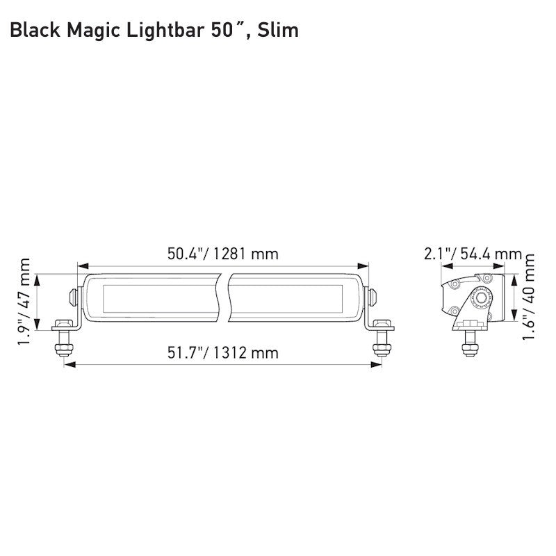Led Bar Hella Black Magic Edgeless Slim 50" 270W