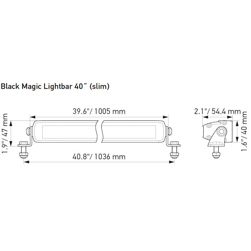 LED Light Bar Hella Black Magic Edgeless Slim 40" 210W