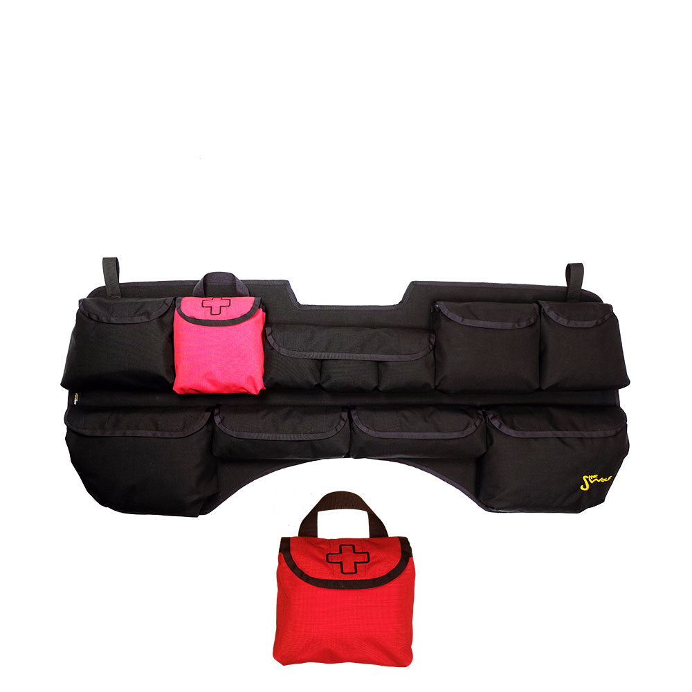 SHE-WOLF rear window organizer for Mitsubishi Pajero 4 (2006–2017) with first aid kit or removable tear-off bag