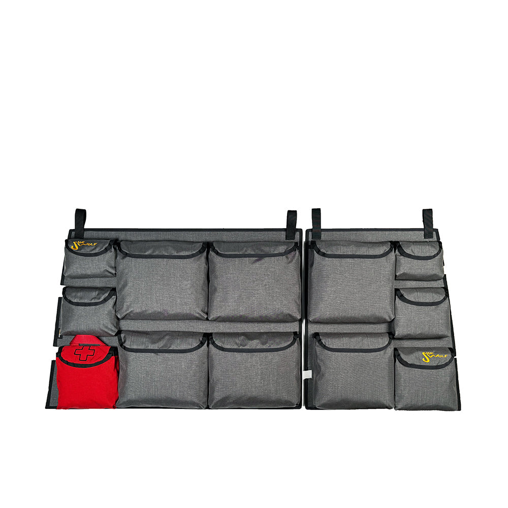 SHE-WOLF rear window organizer for Toyota Land Cruiser J78 Bush Taxi with first aid kit or removable tear-off pocket