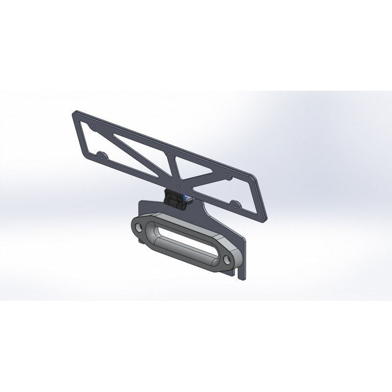 Portamatrículas plegable para cabrestante