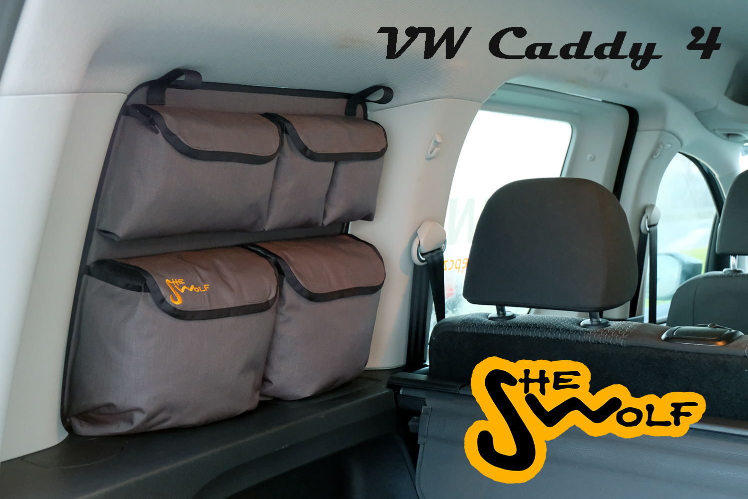 Fenstertaschen Organizer Seitenfenster Volkswagen Caddy IV 2015-2020, Schwarz, Links & Rechts